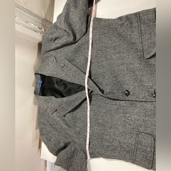 Pendleton 100% Pure Virgin Wool Black/White Herringbone Blazer Sz 48 USA Made - Picture 13 of 15